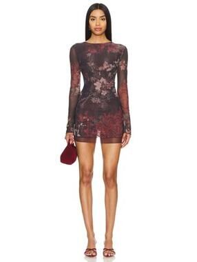 Jaded London Double Layered Dress in Brown